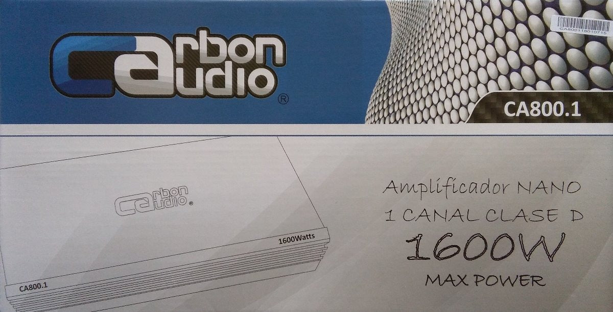 Amplificador Carbón Audio 1 Canal 800w Rms Clase D Nano Color Negro