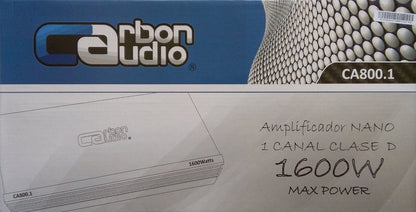 Amplificador Carbón Audio 1 Canal 800w Rms Clase D Nano Color Negro