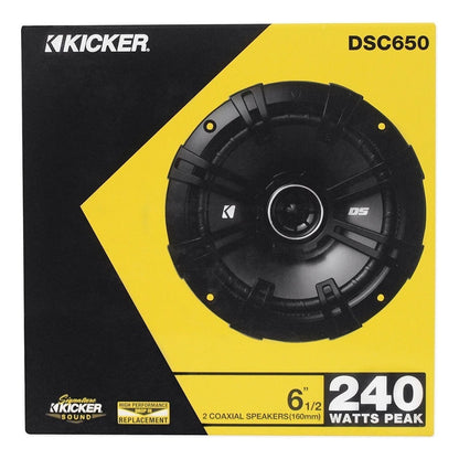 Set Bocinas Coaxiales Kicker Dsc6504 Dsc650 240w 6.5 2 Vias Color Negro