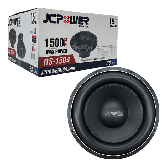 Subwoofer Jc-power Rs-15d4 15 PuLG 1500w Max Doble Bobina Color Negro