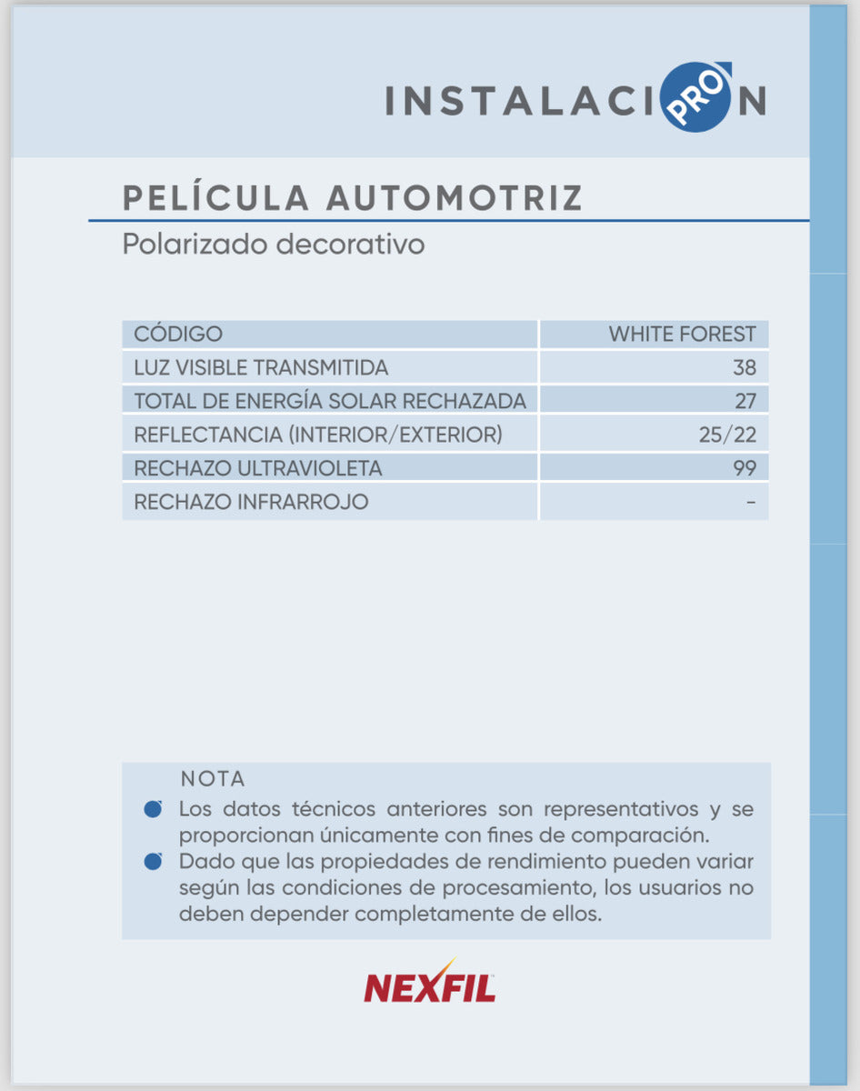 Catalogo Polarizado Nexfil Automotriz Residencial Seguridad