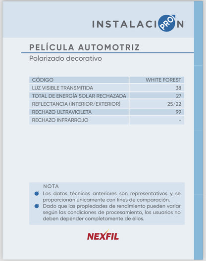 Catalogo Polarizado Nexfil Automotriz Residencial Seguridad