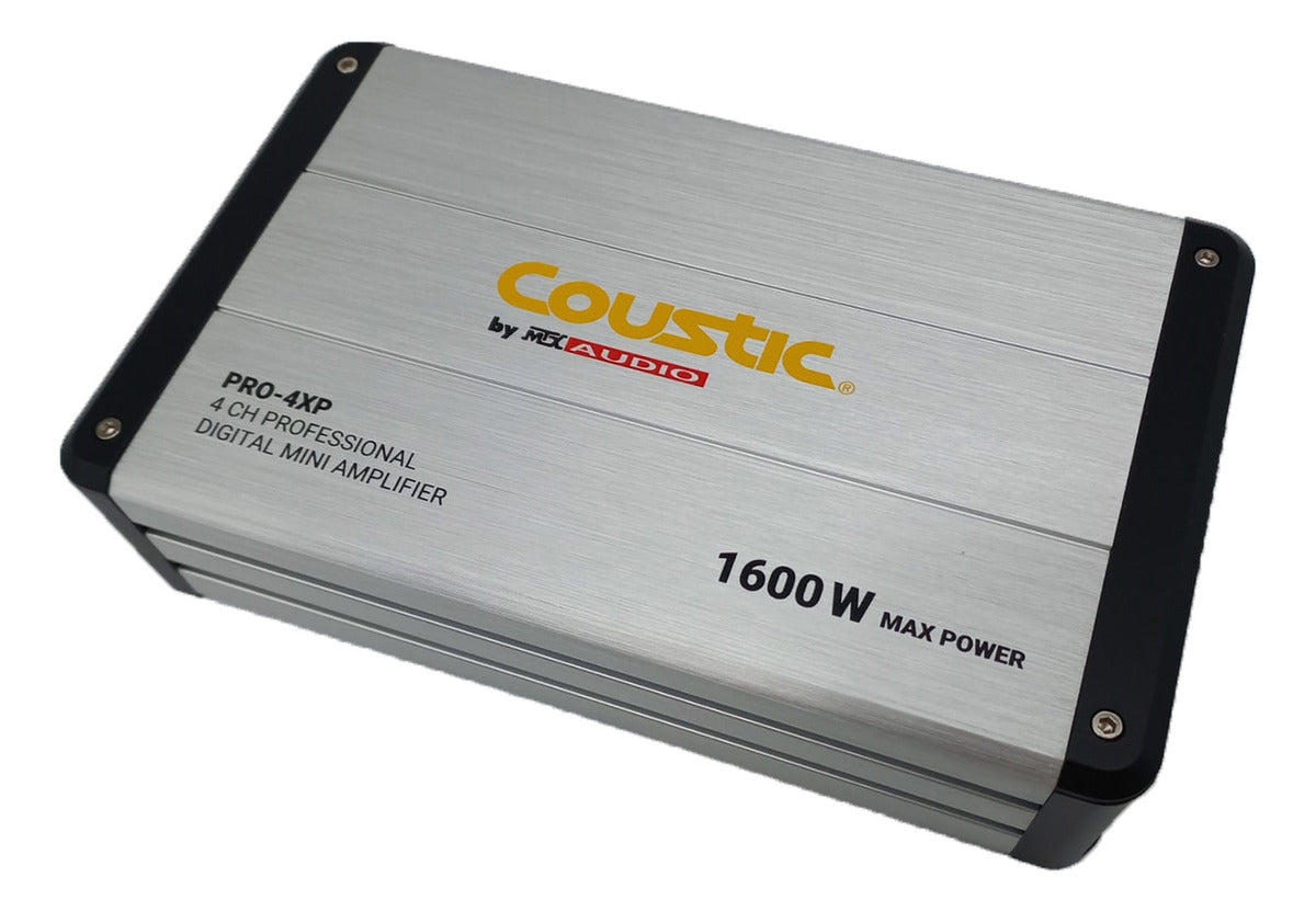 Amplificador De 4 Canales Clase D Coustic Pro-4xp 1600w Max Color Gris
