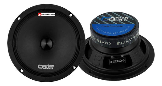 Bocina Tipo Rango Medio Carbon Audio Ca-mr04065et Para Auto/camioneta Color Negro De 4 6.5  X 2 Unidades