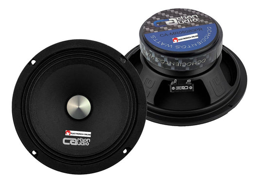 Par De Bocinas Tipo Midrange Carbon Audio Ca-mr08080pr Para Carros, Pickups & Suv Color Negro De 4 8  X 8  X 8
