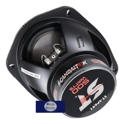 Bocinas 6x9puLG Scandaltek St-sp691 500 Watts 4 Vias Color Negro
