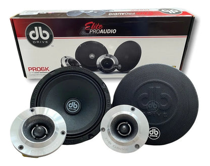 Set De Medios Rangos Para Automóvil Db Drive Pro6k Elite Pro Audio Series 6.5 Pulgadas 500 Watts Máximo 225 Watts Rms 4 Ohms Open Show Color Negro