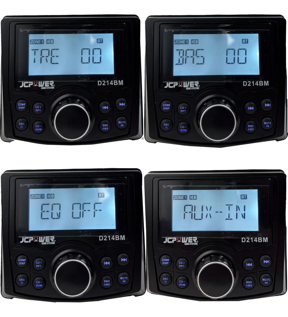 Estereo Marino Jc Power D214bm Bluetooth Usb Auxam Fm 4 Rca