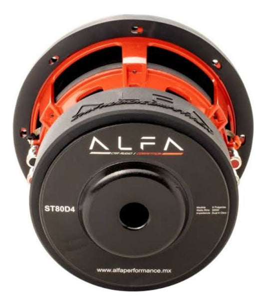 Subwoofer Alfa 8  Pulgadas Serie St 500 Rms Dual 4+4 O 2+2