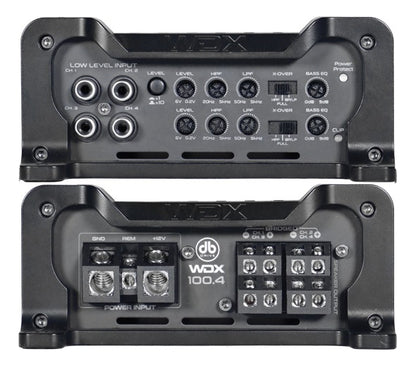 Amplificador Mini 4 Canales Db Drive Wdx100.4 600w Clase D Color Negro