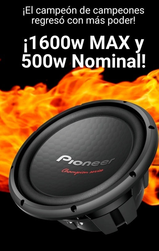 Pioneer Subwoofer Ts-w312d4 Color Negro