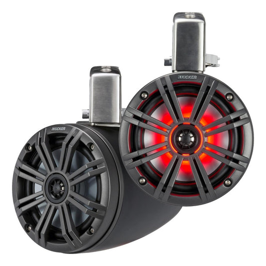 Bocina Tipo Woofer Kicker 45kmtc65w Para Náutico Color Negro X 2 Unidades