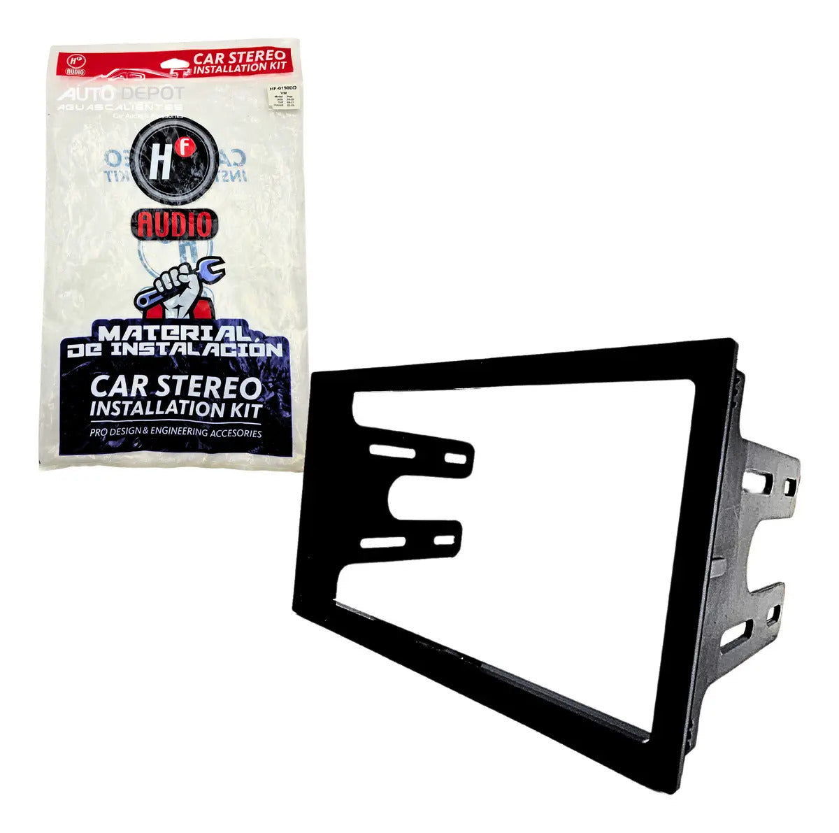 Frente Para Autoestéreo Vw Golf 1999-2007 2 Din Hf-0190dd Color Negro Hf Audio