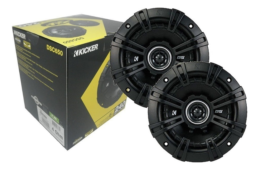 Set Bocinas Coaxiales Kicker Dsc6504 Dsc650 240w 6.5 2 Vias Color Negro