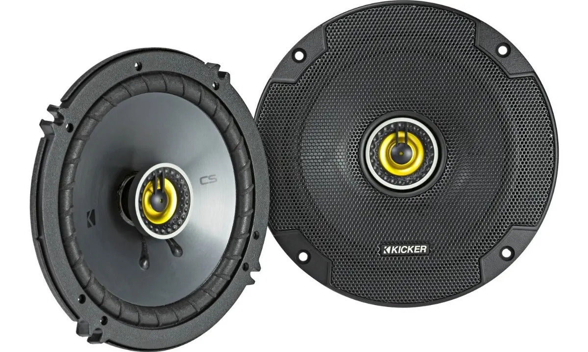 Paquete 4 Bocinas Kicker 6.5 Pulgadas Csc654 2 Vias 300w Max Color Gris Oscuro