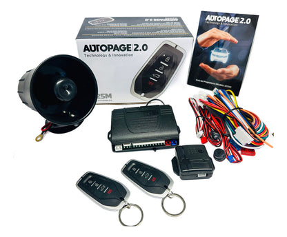 Alarma Automotriz Autopage 325m Con 2controles Sirena Sensor