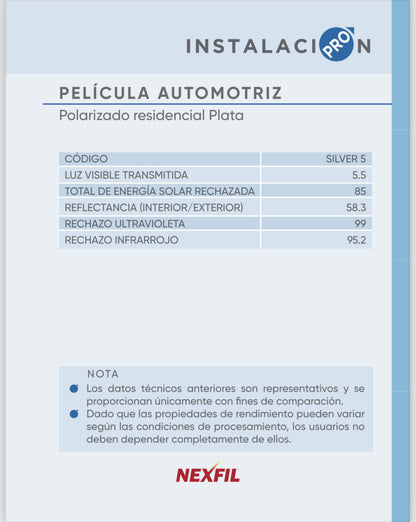 Catalogo Polarizado Nexfil Automotriz Residencial Seguridad