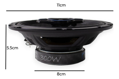 Bocinas Carbon Audio 6.5 Coaxial 300w Max / 60w Rms Color Negro