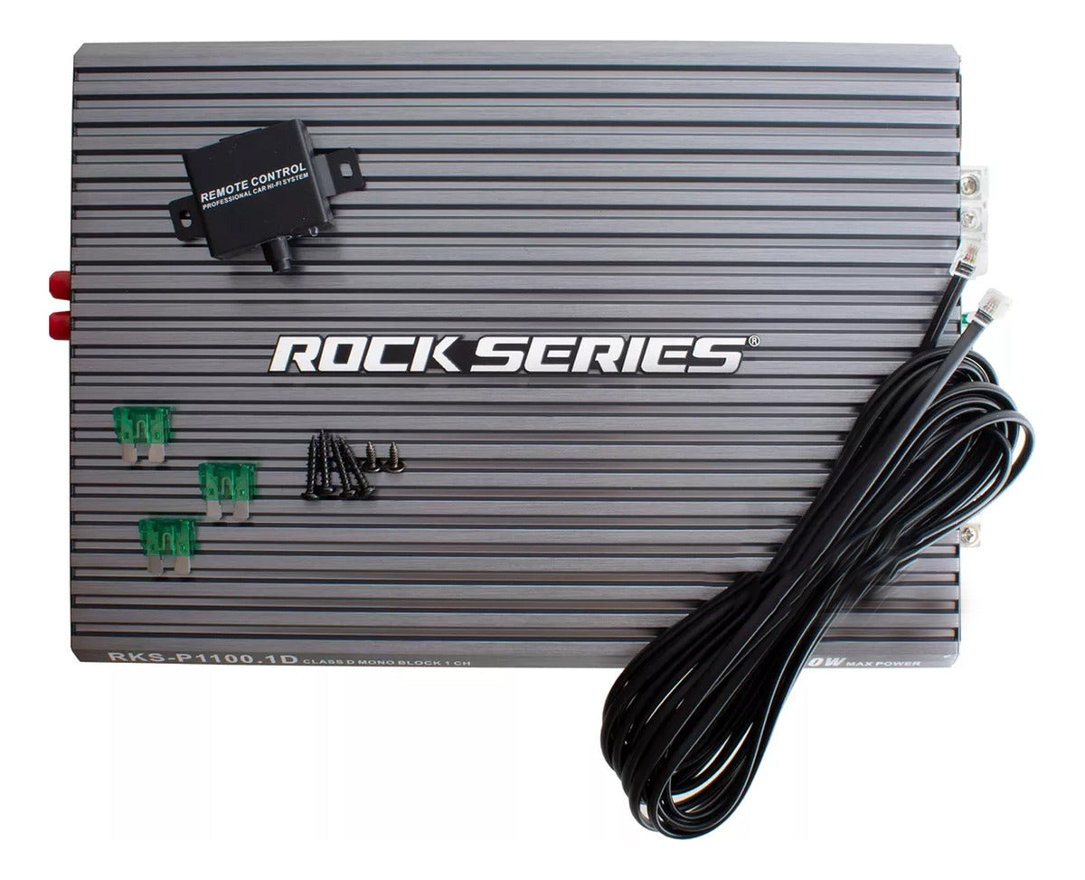 Amplificador Rock Series Rks-p1100.1d 2200w Max 1c Clase D Color Gris