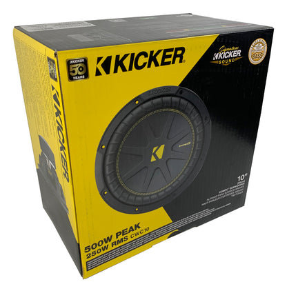 Subwoofer Kicker 50cwcd104 10 Pulgadas 500w Máx 250w Rms Dvc Color Negro