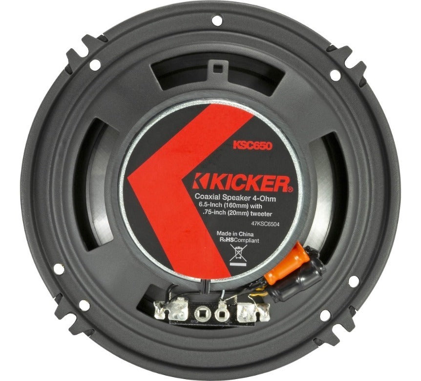 Bocinas Kicker 6.5 Pulgadas 47ksc6504 Ksc650 2 Vias 100w Rms Color Gris Oscuro
