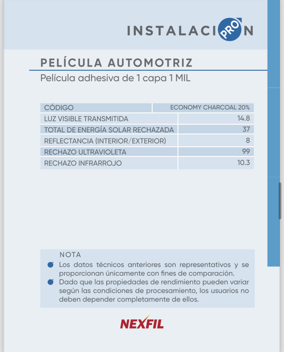 Catalogo Polarizado Nexfil Automotriz Residencial Seguridad