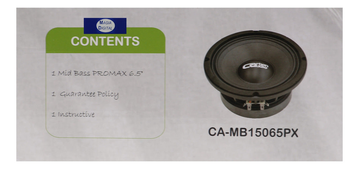 Medio Bajo De 6.5 PuLG 150w Carbon Audio Camb15065px #1 Pz Color Negro