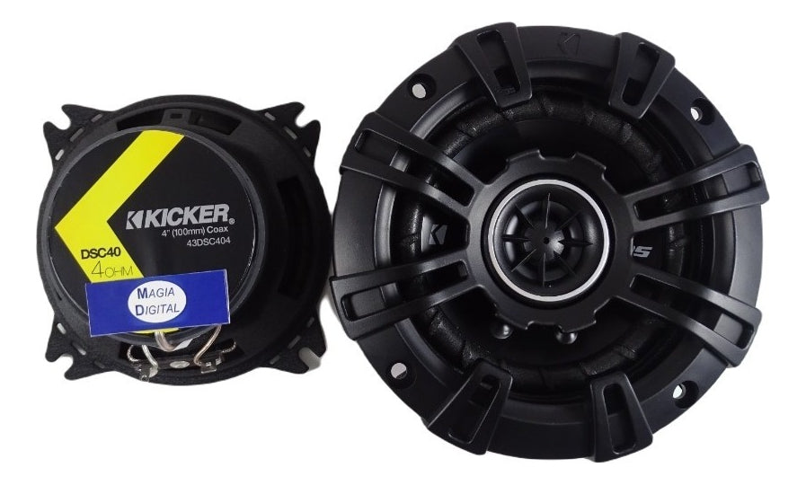 Bocinas Carro Auto 4 Pulgadas Kicker 43dsc404 120watts 2vias Color Negro