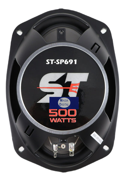 Bocinas 6x9puLG Scandaltek St-sp691 500 Watts 4 Vias Color Negro