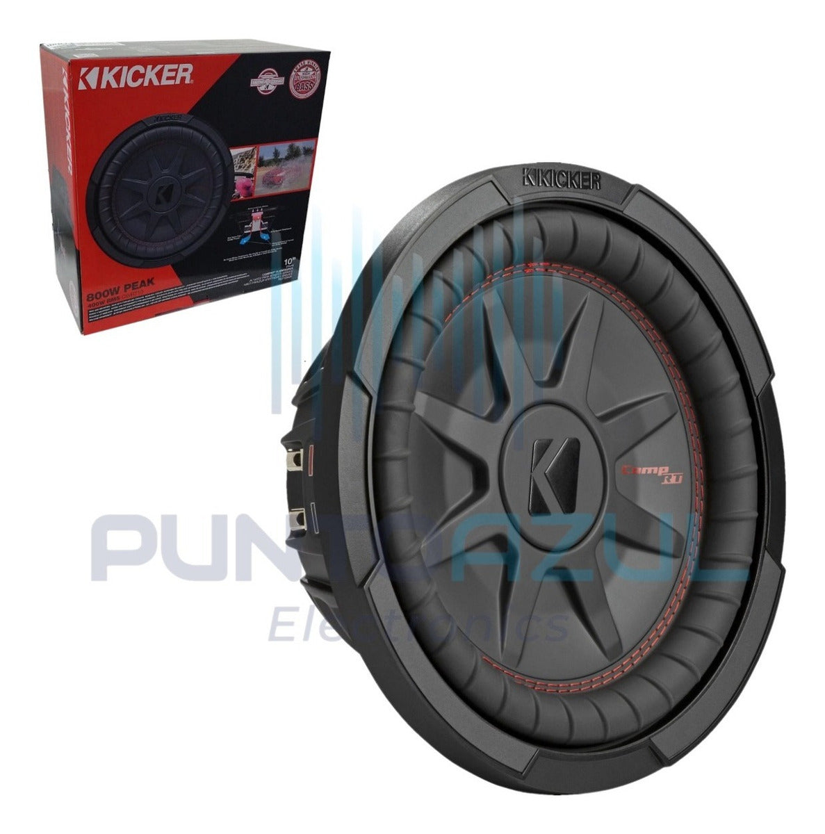 Woofer Kicker Plano Comprt 43cwrt102 10 Pulgadas 800w 2 Ohm Color Gris Oscuro