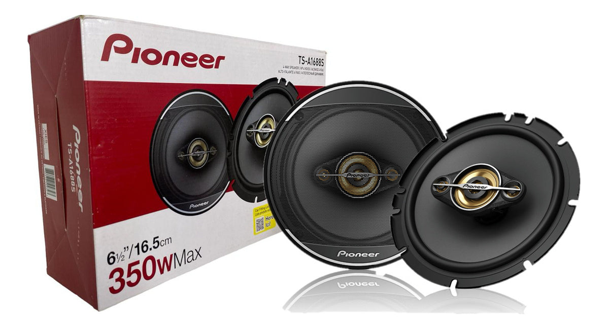 Par De Altavoces Cuadriaxiales Pioneer De 6.5 Pulgadas Ts-a1688s 350 W, Color Negro