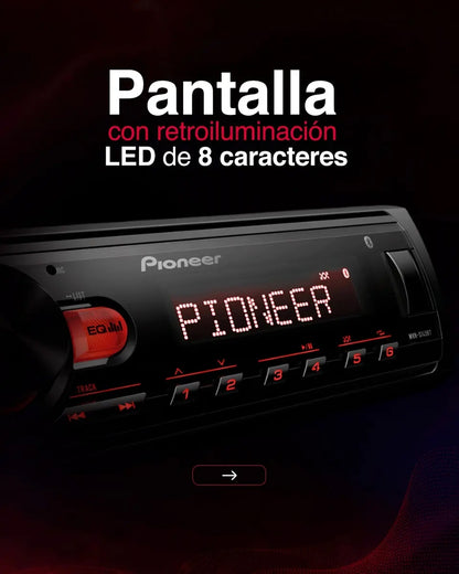 Pioneer Mvh-s145bt 1 Din Bt Usb 50wx4 Display Va Lcd